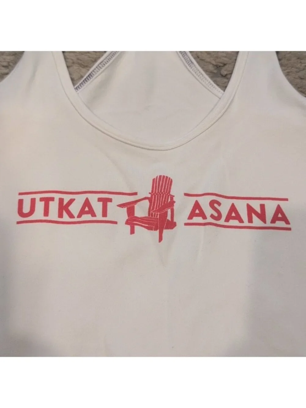 Lululemon Cool Razorback Rare UTKAT Asana tank white